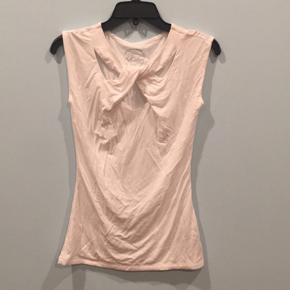 INC white tank top with knot